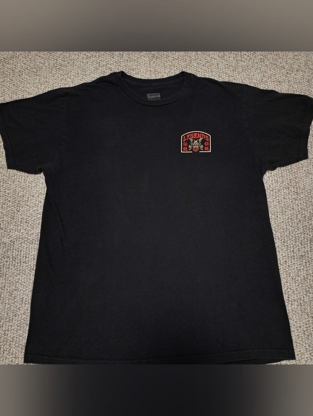 Black Short Sleeve Graphic Tee with Chest Patch